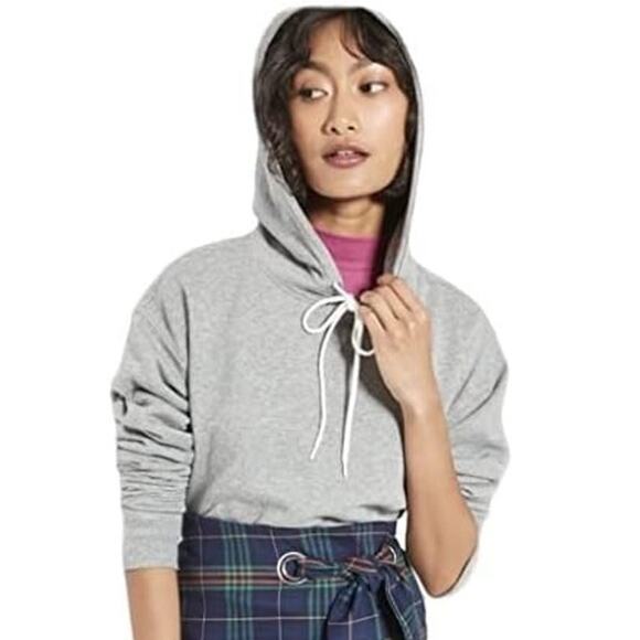 Wild Fable Women’s Cropped Hoodie – Heather Grey – Size L - Picture 1 of 1
